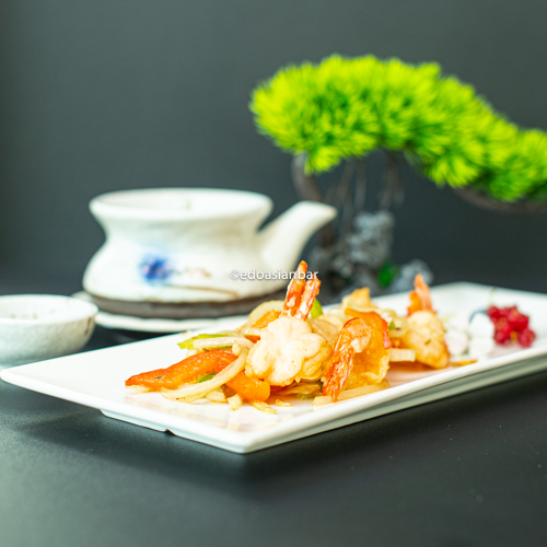 Crevettes sautées au poivre et à l’ail